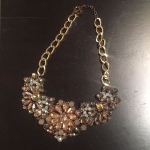 Neutral Embellished Statement Necklace